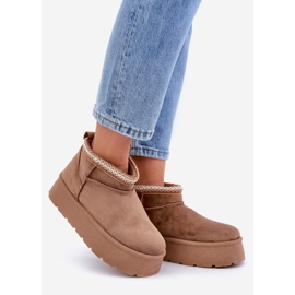 PG2 Doposci con plateau e ricami decorativi marrone 1