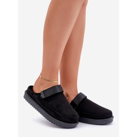 Pantofole isolanti da donna su piattaforma, nere nero 1