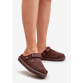 Ciabatte da donna isolanti con plateau, cioccolato marrone 1