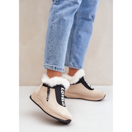 Stivaletti da Donna con Pelliccia, Beige 1