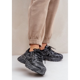 Sneakers da Donna con Distress sul Platform, Colore Nero 2