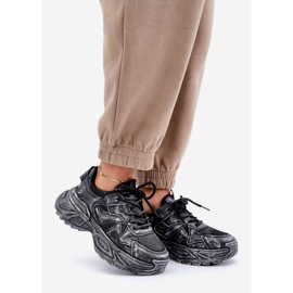 Sneakers da Donna con Distress sul Platform, Colore Nero 1