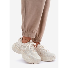Sneakers da donna Beige con Abrasioni sul Platform 1