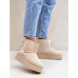 Stivali da neve con plateau da donna, beige chiaro 2