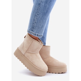 Stivali da neve con plateau da donna, beige chiaro 1