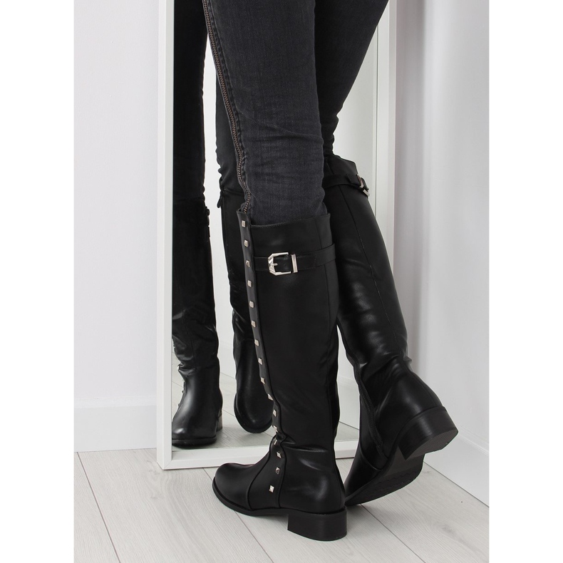 Stivali da equitazione con borchie nere PE115P nere nero 1