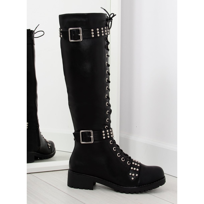Stivali da equitazione con borchie nero PE116 nero 1