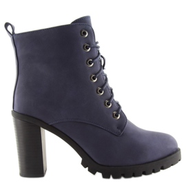 Stivali blu navy con tacco alto W331 blu 2