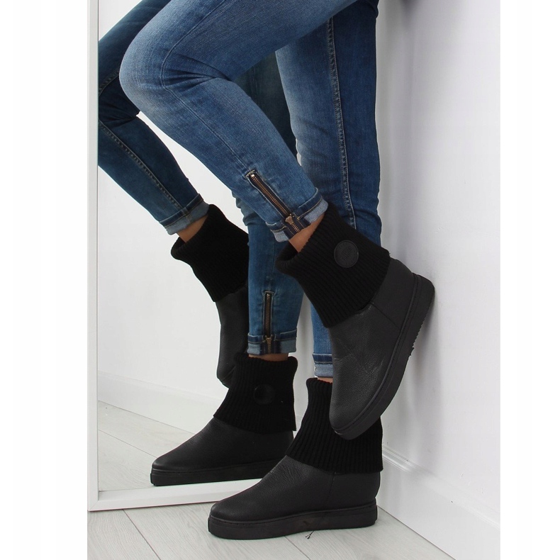 Stivali con tomaia in lana nera NB30 Black nero 1