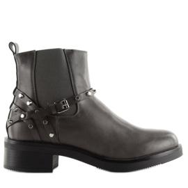 Stivaletti Chelsea da donna grigi grigi con borchie grigio 1