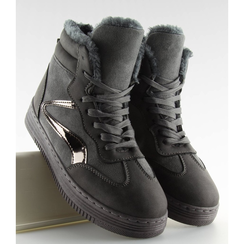 Sneakers isolate grigie BOK-1103 grigio scuro 2