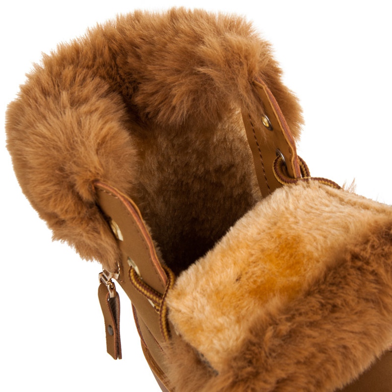 Trapper con pelliccia sulla tomaia marrone 1