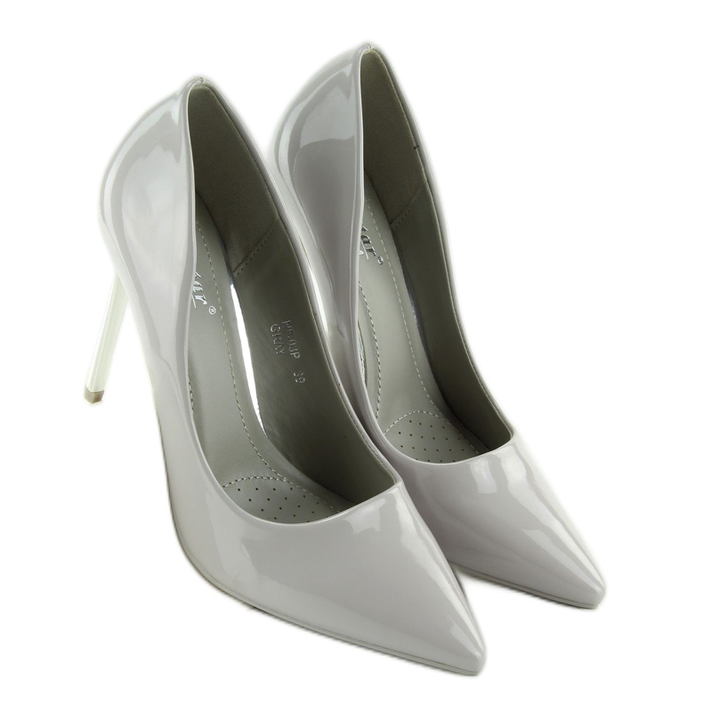 Décolleté grigie con tacco argento NF03 Grigio 2