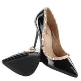 Décolleté con tacco a spillo Valentina black LL-76P Black nero marrone 2