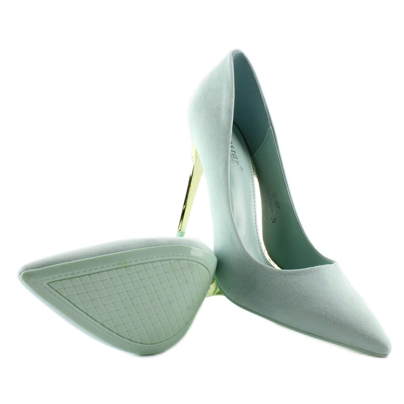 Tacco in suede oro LE-08 Baby Blue 2