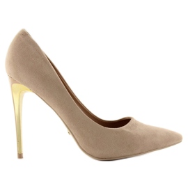 Tacchi alti in camoscio LE-08 Beige 1