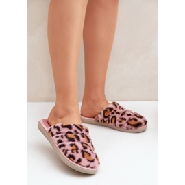 Pantofole in pelliccia da donna leopardate Inblu EK000008 Rosa 2