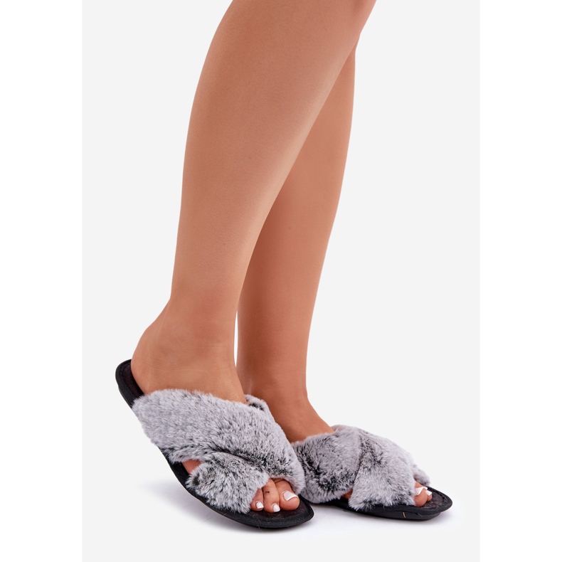 Ciabatte in pelliccia da donna Inblu 6800006D Grigio 1