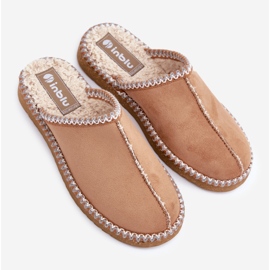 Inblu Pantofole da donna in cammello con scarpe da casa ricamate marrone 2