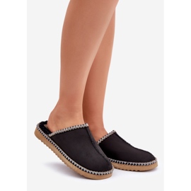 Inblu Scarpe da casa da donna con ricami, nere nero 1
