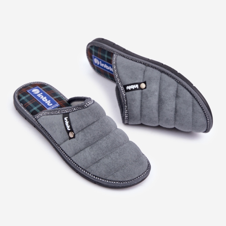 Inblu Comode scarpe da casa da uomo grigie grigio 2