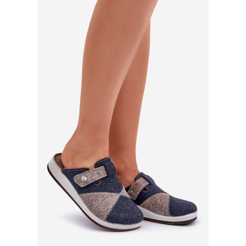 Inblu Pantofole preventive da donna, grigie e blu navy 1