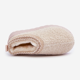 Doposci per bambini con pelliccia, tipo montone, beige chiaro 1