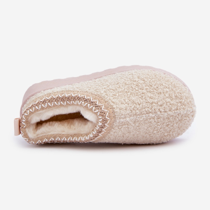 Doposci per bambini con pelliccia, tipo montone, beige chiaro 1