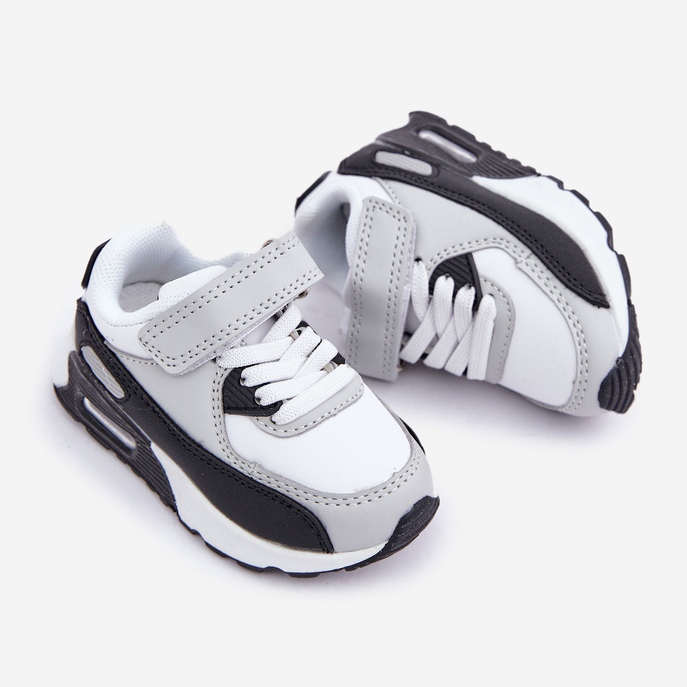FR1 Scarpe sportive con plateau per bambini, bianche e nere bianco 1