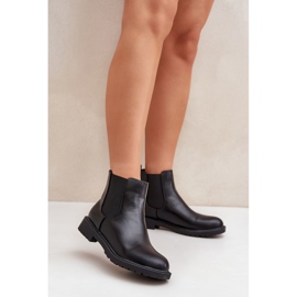 Stivaletti Chelsea da donna con tacco piatto, neri nero 2