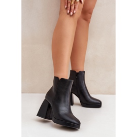 Stivaletti Tacco Alto Neri in Eco Pelle nero 2