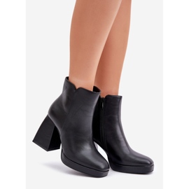 Stivaletti Tacco Alto Neri in Eco Pelle nero 1