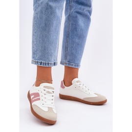 Sneakers Basse da Donna Realizzate in Eco Pelle, Colore Bianco e Rosa Navidemi 2