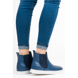 Mckeylor Sneakers alte con stampa serpente blu 2