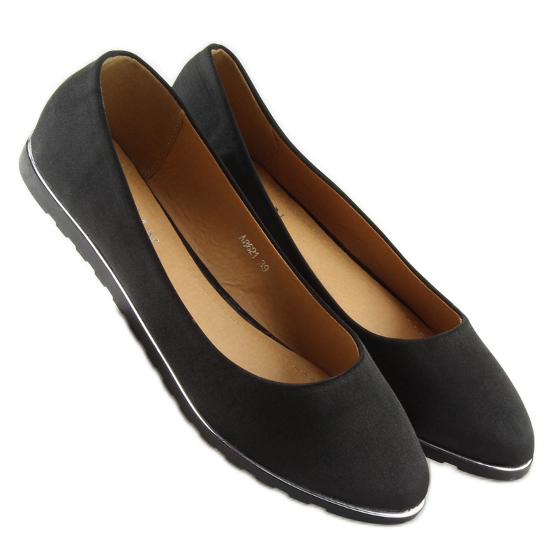 Ballerine nere satinate A8621 nere nero 1