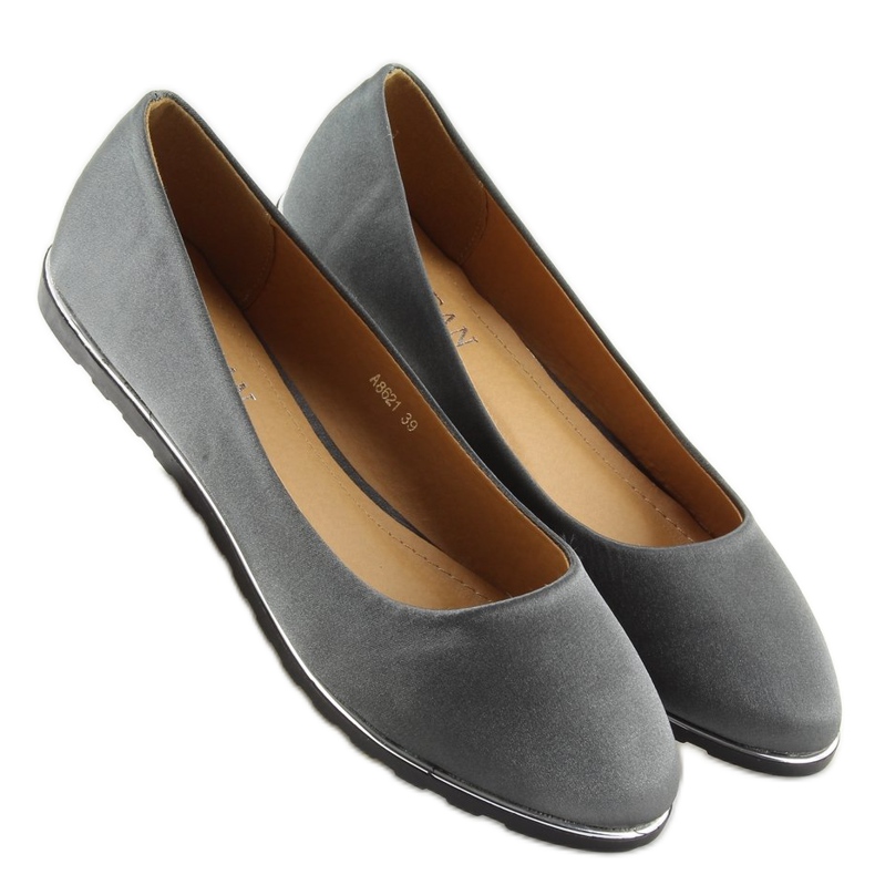 Ballerine in raso grigio A8621 grigio 1