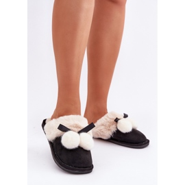 Ciabatte Da Donna Con Pelliccia, Nero 2