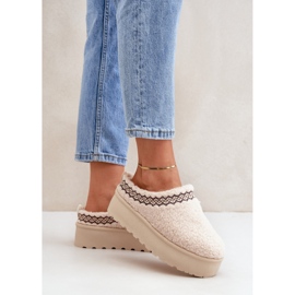 Doposci da donna con plateau beige 1