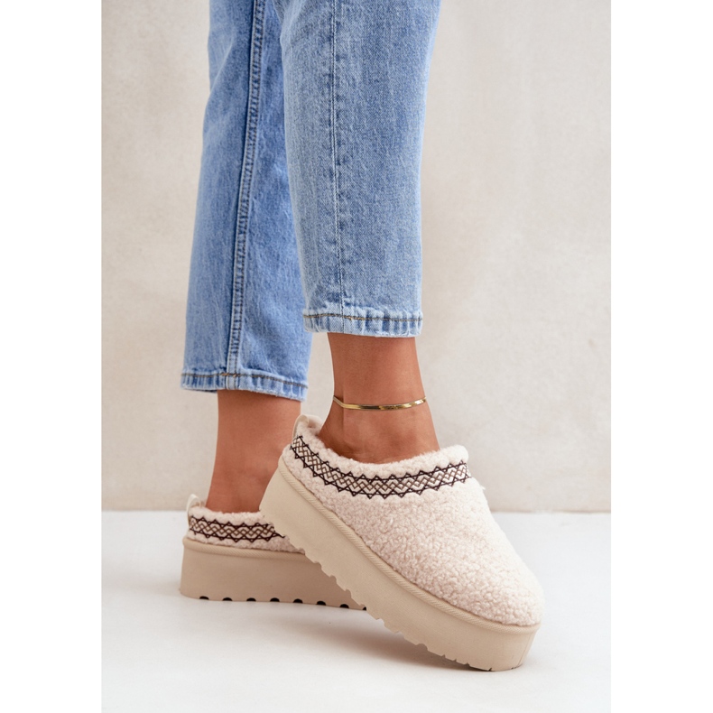 Doposci da donna con plateau beige 1