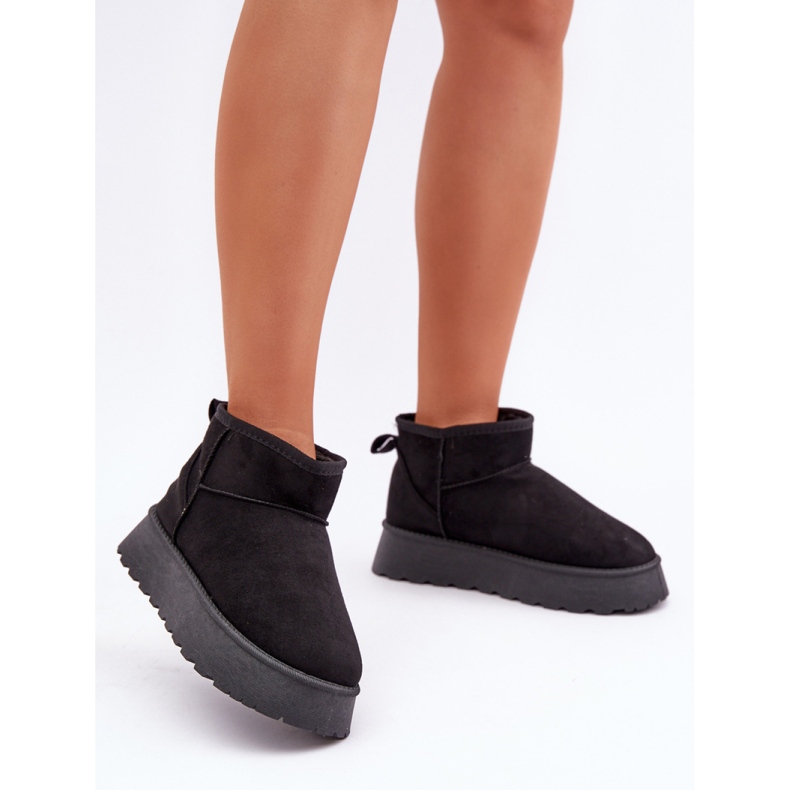 Doposci da donna con plateau in pelle scamosciata nera nero 1