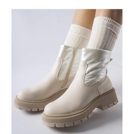 Stivaletti beige con tomaia decorativa di Garrett - Solea 1