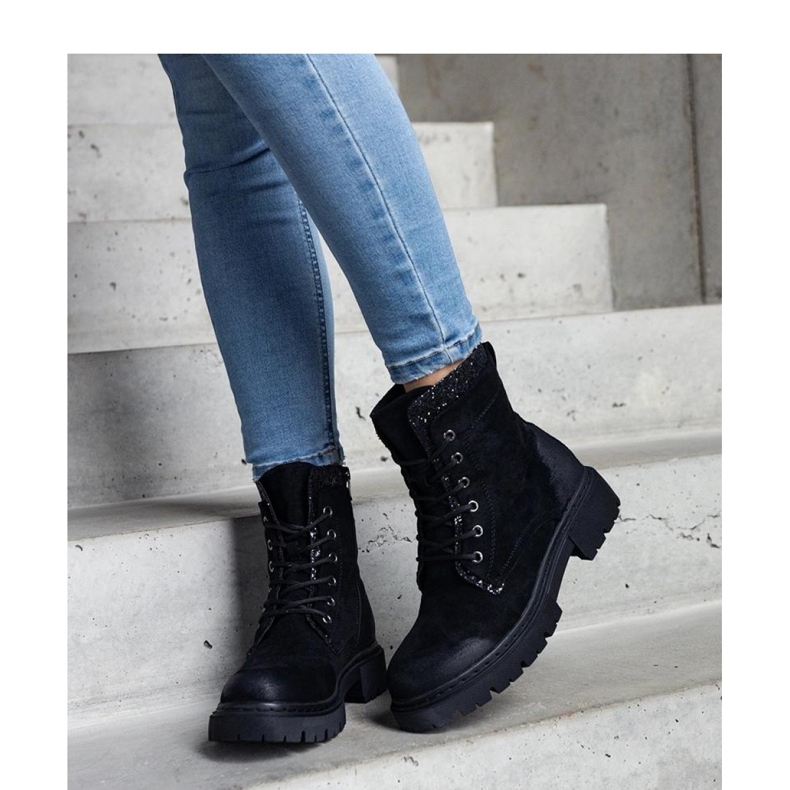 Stivaletti neri con inserti lucidi Prairie - Solea nero 2