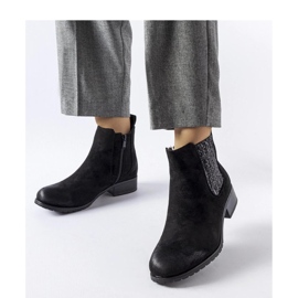 Stivaletti piatti neri con inserto decorativo di Arnoux - Solea nero 2