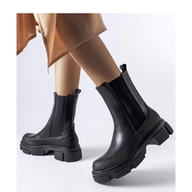 Stivaletti neri con tomaia elastica Faisal - Solea nero 2