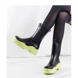 Stivaletti neri con suola verde Nester - Solea nero 1