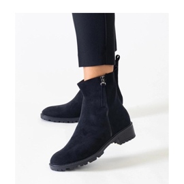 Stivaletti alti neri su plateau in eco-suede di Zahra - Solea nero 1