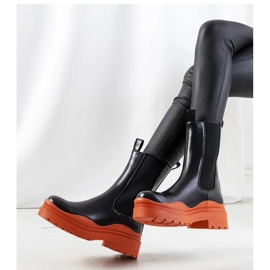 Stivaletti neri con suola arancione Nester - Solea nero 1