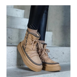 Doposci beige stringati su plateau decorato con ricamo Mckenzie - Solea 1