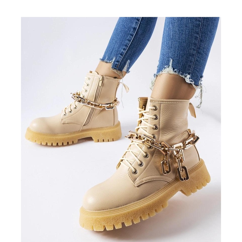 Stivali beige con catena Bowling - Solea 1