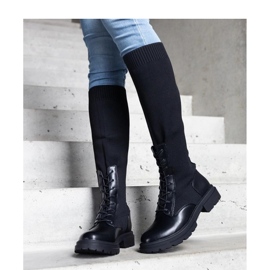 Stivaletti slip-on neri con tomaia in materiale elastico Luana - Solea nero 1